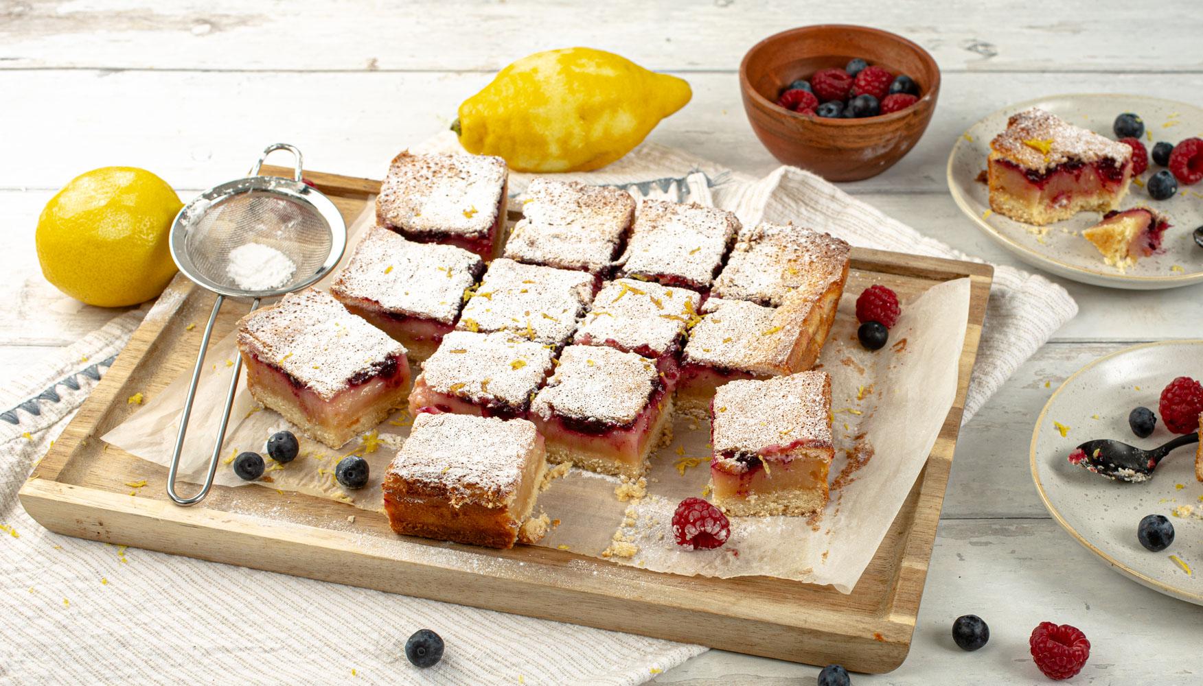 Lemon, Raspberry and Blueberry Bars - Kenwood Recipes