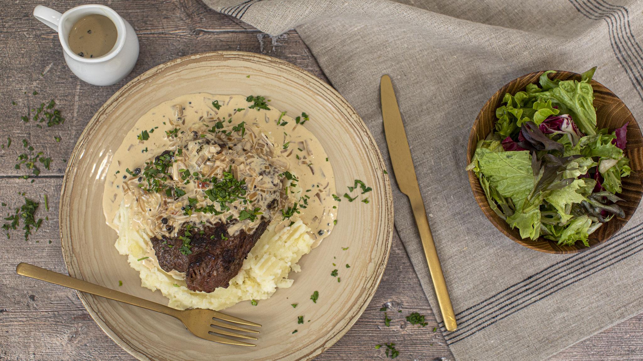 Recette pour Steak sauce au poivre