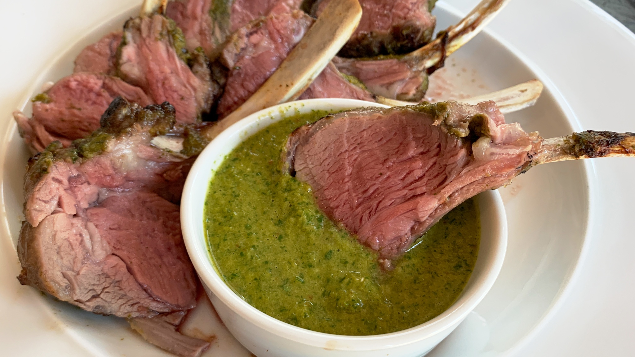 Air Fried Rack of Lamb with Chimmichuri Recipe Fresco