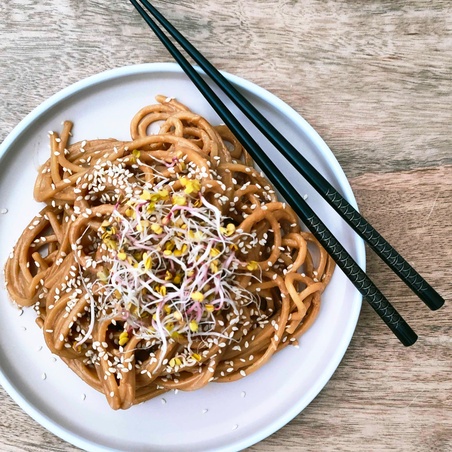 Asian Style Creamy Peanut Butter Noodles-image